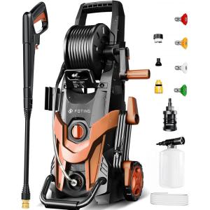 image2025Upgraded Pressure Washer 4500PSI with 4 Quick Connect NozzlesInlet Hose ampamp Filter Foam Cannon for CarsFencesDrivewaysPatiosHome CleaningRedRed
