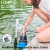 image2025 FOTING Portable Sump Pump Water Pump 1215GPH14HP25ft Power Cord for Garden PondBasement Pool Drainage and Hot TubThermoplastic Submersible Pump Lowest Sucking Level 15inch12 HP 2450 GPH