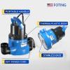 image2025 FOTING Portable Sump Pump Water Pump 1215GPH14HP25ft Power Cord for Garden PondBasement Pool Drainage and Hot TubThermoplastic Submersible Pump Lowest Sucking Level 15inch12 HP 2450 GPH