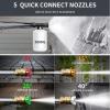 image2025Upgraded Pressure Washer 5000PSI with Adj8Level Touch Screen 34quot Tall Power Washer 4 Quick Connect Nozzles Inlet HoseampampFilterampamp500mlFoam Cannon for CarsFencesDrivewaysHome Cleaning BlueBlue