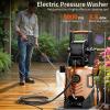 image2025Upgraded Pressure Washer 5000PSI with Adj8Level Touch Screen 34quot Tall Power Washer 4 Quick Connect Nozzles Inlet HoseampampFilterampamp500mlFoam Cannon for CarsFencesDrivewaysHome Cleaning BlueRed