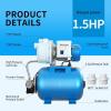 imageFOTING 16HP Shallow Well Pump 1600GPH Jet Pumps Garden Pump 147FT Portable 115V Water Transfer Household Draining Irrigation Pumps Stainless Steel for Garden Lawn Farm15HP Shallow Well Pump with Pressure Tank