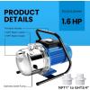 imageFOTING 16HP Shallow Well Pump 1600GPH Jet Pumps Garden Pump 147FT Portable 115V Water Transfer Household Draining Irrigation Pumps Stainless Steel for Garden Lawn Farm16HP Well Pump