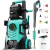 image2025Upgraded Pressure Washer 5000PSI with Adj8Level Touch Screen 34quot Tall Power Washer 4 Quick Connect Nozzles Inlet HoseampampFilterampamp500mlFoam Cannon for CarsFencesDrivewaysHome Cleaning BlueBlue