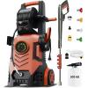 image2025Upgraded Pressure Washer 5000PSI with Adj8Level Touch Screen 34quot Tall Power Washer 4 Quick Connect Nozzles Inlet HoseampampFilterampamp500mlFoam Cannon for CarsFencesDrivewaysHome Cleaning BlueRed
