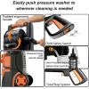 image2025Upgraded Pressure Washer 5000PSI with Adjustable Touch Screen 8 Level 34quot Tall 4 Quick Connect NozzlesInlet HoseampampFilterampamp500mlFoam Cannon for CarsFencesDrivewaysHome CleaningYellowRed