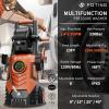 image2025Upgraded Pressure Washer 5000PSI with Adjustable Touch Screen 8 Level 34quot Tall 4 Quick Connect NozzlesInlet HoseampampFilterampamp500mlFoam Cannon for CarsFencesDrivewaysHome CleaningYellowRed