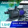 imageAQUASTRONG 15 HP InAbove Ground Pool Pump with Timer 220V 8100GPH High Flow Powerful Self Primming Swimming Pool Pumps with Filter Basket