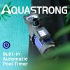 imageAQUASTRONG 15 HP InAbove Ground Pool Pump with Timer 220V 8100GPH High Flow Powerful Self Primming Swimming Pool Pumps with Filter Basket