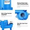 imageFOTING Submersible SewageEffluent Pump  15HP 9000GPH Heavy Duty Cast Iron  AutomaticManual  Vortex Impeller  115V Septic Sump Pump for Sump BasinResidential SewageBasement 2 NPT Discharge15HP 9000GPH