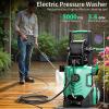 image2025Upgraded Pressure Washer 5000PSI with Adj8Level Touch Screen 34quot Tall Power Washer 4 Quick Connect Nozzles Inlet HoseampampFilterampamp500mlFoam Cannon for CarsFencesDrivewaysHome Cleaning Blue5000 PSI