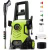 image2025New Pressure Power Washer 4500PSI with 4 Quick Connect NozzlesInlet Hose ampamp Filter Foam Cannon for CarsFencesDrivewaysPatiosHome CleaningGreen5000PSI