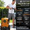 imageFOTING Pressure Washer with Adjustable Touch Screen 8 Level 4 Quick Connect NozzlesInlet HoseampampFilterampampFoam Cannon for CarsFencesDrivewaysHome CleaningRed