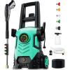 imageFOTING Pressure Washer with Adjustable Touch Screen 8 Level 4 Quick Connect NozzlesInlet HoseampampFilterampampFoam Cannon for CarsFencesDrivewaysHome CleaningBlue
