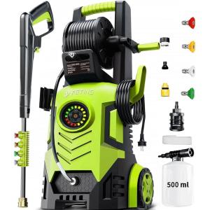 image:image2026Upgraded Pressure Washer 5000PSI with Adjustable Touch Screen 8 Level 34 Tall 4 Quick Connect NozzlesInlet HoseampFilteramp500mlFoam Cannon for CarsFencesDrivewaysHome CleaningRedYellow