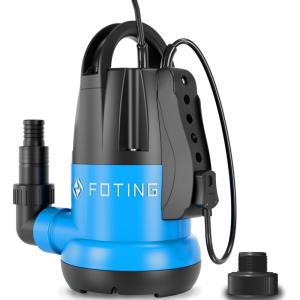 image:imageFOTING Sump Pump 1HP CleanDirty Submersible Water Pump4600GPH Utility Pump Thermoplastic Electric Portable Transfer Water Pump for Swimming Pool Pond Basement with 10ft Power CordAutoAuto
