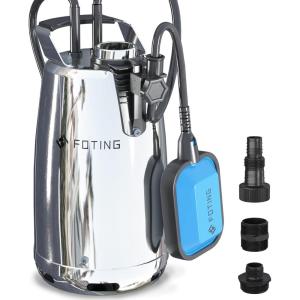 image:imageFOTING Sump Pump 1HP CleanDirty Submersible Water Pump4600GPH Utility Pump Thermoplastic Electric Portable Transfer Water Pump for Swimming Pool Pond Basement with 10ft Power CordAutoStainless Auto