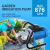 image:imageFOTING Shallow Well Pump Jet Pumps Garden Pump Water Transfer Draining Irrigation Pumps Water Booster Jet Pump Stainless Steel for Home Garden Lawn Farm 15HP wPressure Tank1HP 876GPH