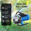 image:imageFOTING Shallow Well Pump Jet Pumps Garden Pump Water Transfer Draining Irrigation Pumps Water Booster Jet Pump Stainless Steel for Home Garden Lawn Farm 15HP wPressure Tank1HP 876GPH