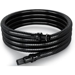 image:imageFOTING 1 Suction Hose Kit with Check Valve PVC Water Intake Hose Set Flexible Tubing Easy to Install for Water Pump Well Sprinkler Garden Booster Pump AllinOne NPT 1inch Thread Adapter 13FT23FT