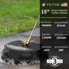 image:imageFOTING Pressure Washer Surface Cleaner Attachment 4000 PSI 30GPM Power Washer Accessory Rotary Brush with 2 Nozzles  14 QuickConnect for Driveway Outdoor Patio Housing Cleaning 1515 inch
