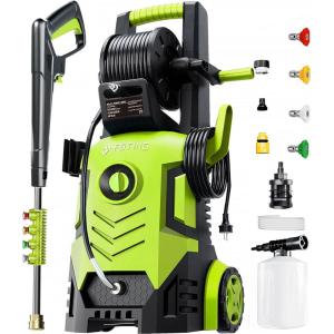 image:image2026NEW Pressure Power Washer 4500PSI with 4 Quick Connect Nozzles Inlet Hose amp Filter Foam Cannon for CarsFencesDrivewaysPatiosHome Cleaning34 X 13 X 13