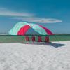 image:imageShibumi Shade 30 Version  WindPowered Beach Tent Shade Canopy  Sets Up in 3 Mins  150 Sq Ft of Shade for up to 8 People  Includes Wind Assist  UPF 50 Sun ProtectionBerry  Mint