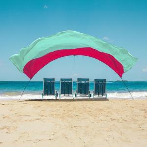 image:imageShibumi Shade 30 Version  WindPowered Beach Tent Shade Canopy  Sets Up in 3 Mins  150 Sq Ft of Shade for up to 8 People  Includes Wind Assist  UPF 50 Sun ProtectionBerry  Mint