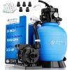 image:imageFOTING Sand Filter Pump for Above Ground Pool Pool Sand Filter with Timer 7Way MultiPort Valve Pool Pumps Above Ground 13inch 1HP 3800GPH12inch  12HP 3000GPH