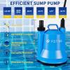 image:imageFOTING Sump Pump 14HP 1676GPH Portable Submersible Water Pump for CleanampDirty Water Removal Thermoplastic Electric Utility Pump with 10FT Cord for Pool Draining Hot Tub Garden Basement BlueBlue