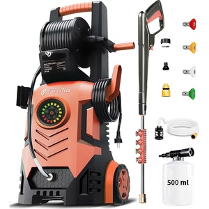 image:image2026Upgraded Pressure Washer 5000PSI with Adj8Level Touch Screen 34 Tall Power Washer 4 Quick Connect Nozzles Inlet HoseampFilteramp500mlFoam Cannon for CarsFencesDrivewaysHome Cleaning YellowRed