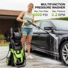 image:imageFOTING 2026new Pressure Power Washer 4800PSI with 4 Quick Connect NozzlesInlet Hose amp Filter Foam Cannon for CarsFencesDrivewaysPatiosHome BlueYellow