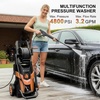 image:imagePressure Power Washer 4800PSI with 4 Quick Connect NozzlesInlet Hose amp Filter Foam Cannon for CarsFencesDrivewaysPatiosHome BlueRed