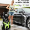 image:imagePressure Power Washer 4800PSI with 4 Quick Connect NozzlesInlet Hose amp Filter Foam Cannon for CarsFencesDrivewaysPatiosHome BlueYellow