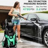 image:imagePressure Washer 4700PSI with 4 Quick Connect NozzlesInlet Hose amp Filter Foam Cannon for CarsFencesDrivewaysPatiosHome GreenBlue