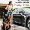 image:imagePressure Washer 4700PSI with 4 Quick Connect NozzlesInlet Hose amp Filter Foam Cannon for CarsFencesDrivewaysPatiosHome GreenRed