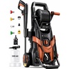 image:imagePressure Washer 4700PSI with 4 Quick Connect NozzlesInlet Hose amp Filter Foam Cannon for CarsFencesDrivewaysPatiosHome GreenRed