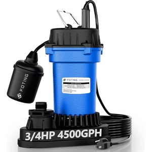 image:imageFOTING 34HP Submersible Sump Pump4500 GPH Cast Iron SewageEffluent PumpAutomatic Tethered Float SwitchSeptic Pump for BasementSeptic TankBasinSewage Well112 NPT Discharge Dark BlueDark Blue