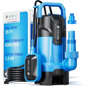 image:imageFOTING Sump Pump High Flow CleanampDirty Submersible Water Pump with Float Switch Thermoplastic Electric Portable Utility Pump for Pool Draining Hot Tub Garden Basement LargeExtra Large