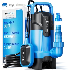image:imageFOTING Sump Pump High Flow CleanampDirty Submersible Water Pump with Float Switch Thermoplastic Electric Portable Utility Pump for Pool Draining Hot Tub Garden Basement LargeExtra Extra Large